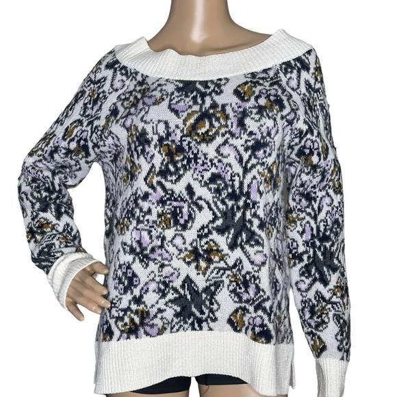 LOFT floral boatneck sweater NWT Medium - Picture 1 of 7